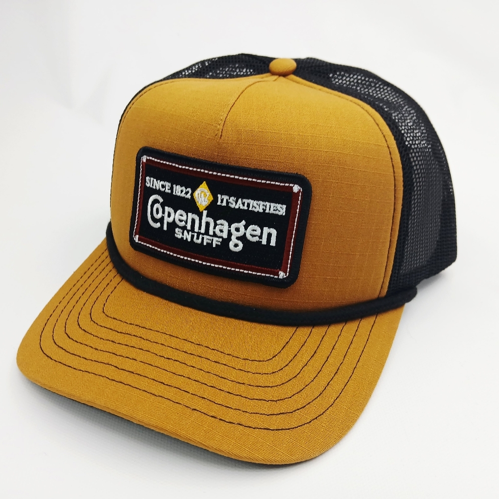 Copenhagen Caramel And Black Mesh Back Snap Back Trucker Hat - Picture 3 of 4